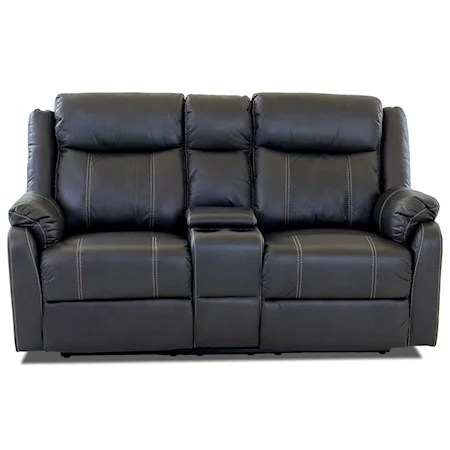 Casual Console Reclining Loveseat